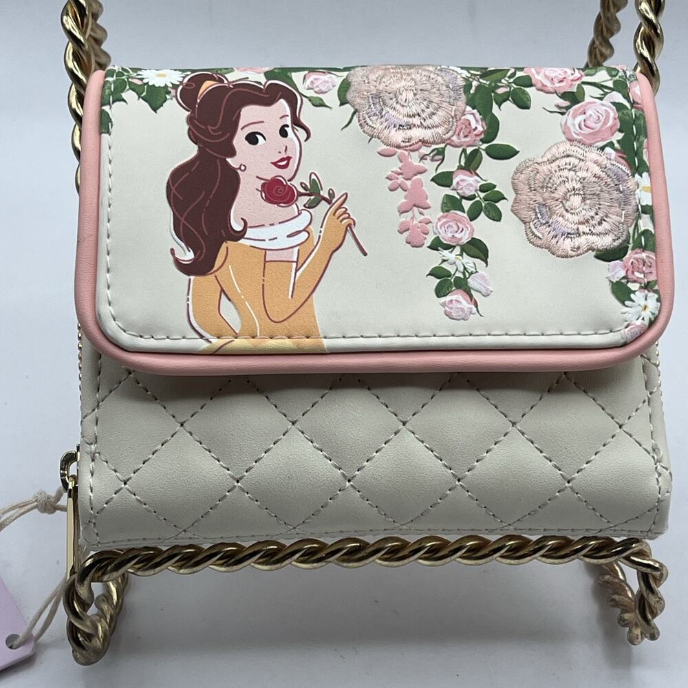 Loungefly Disney Beauty and the Beast Belle Small Zip Around Wallet Beige NWT - Picture 3 of 16